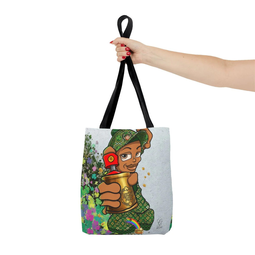 "Lucky Art" Spray Can Ebony Couple (Boy/Girl) St Patrick Theme Designer Tote
