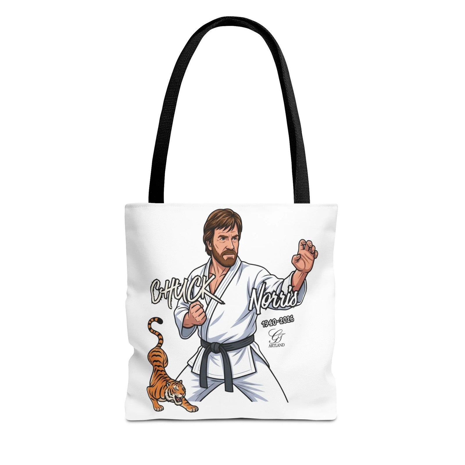 Chuck Norris karate pose Tote Bag | martial arts tiger illustration by GT