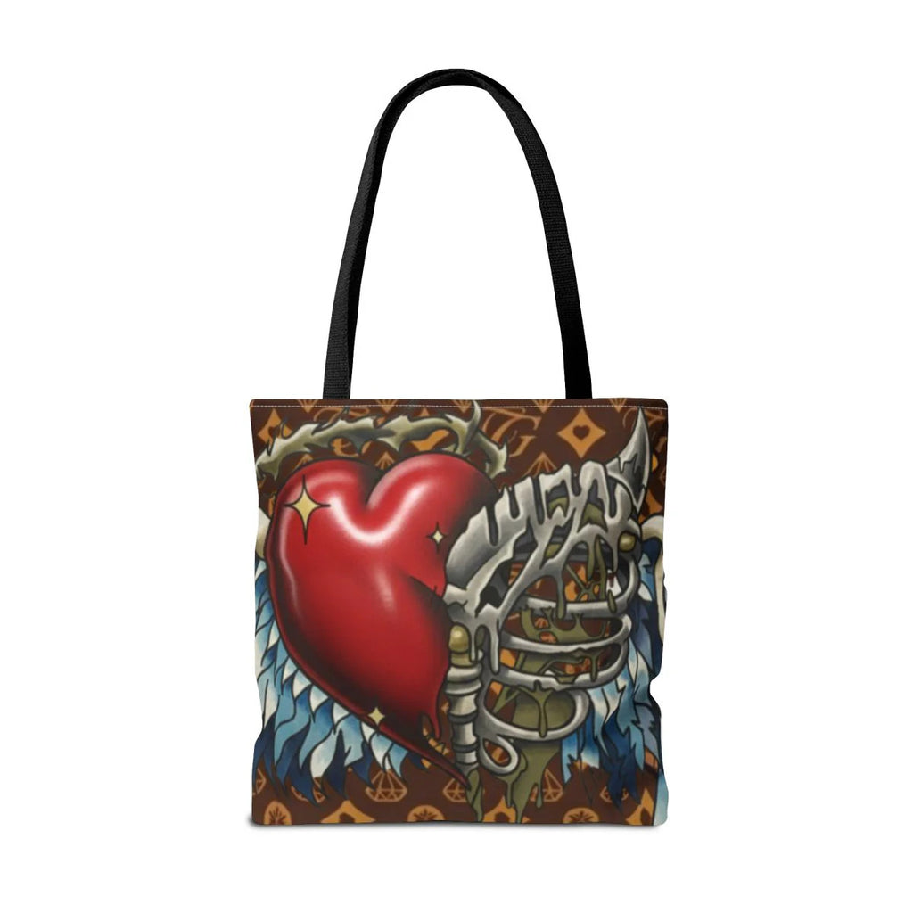 Fragmented yet flying Motivational tattoo Heart with Wings and Skeleton Equal