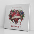 Hearts And Roses Luxury Royalty Card Square Canvas Wrap by GT Artland