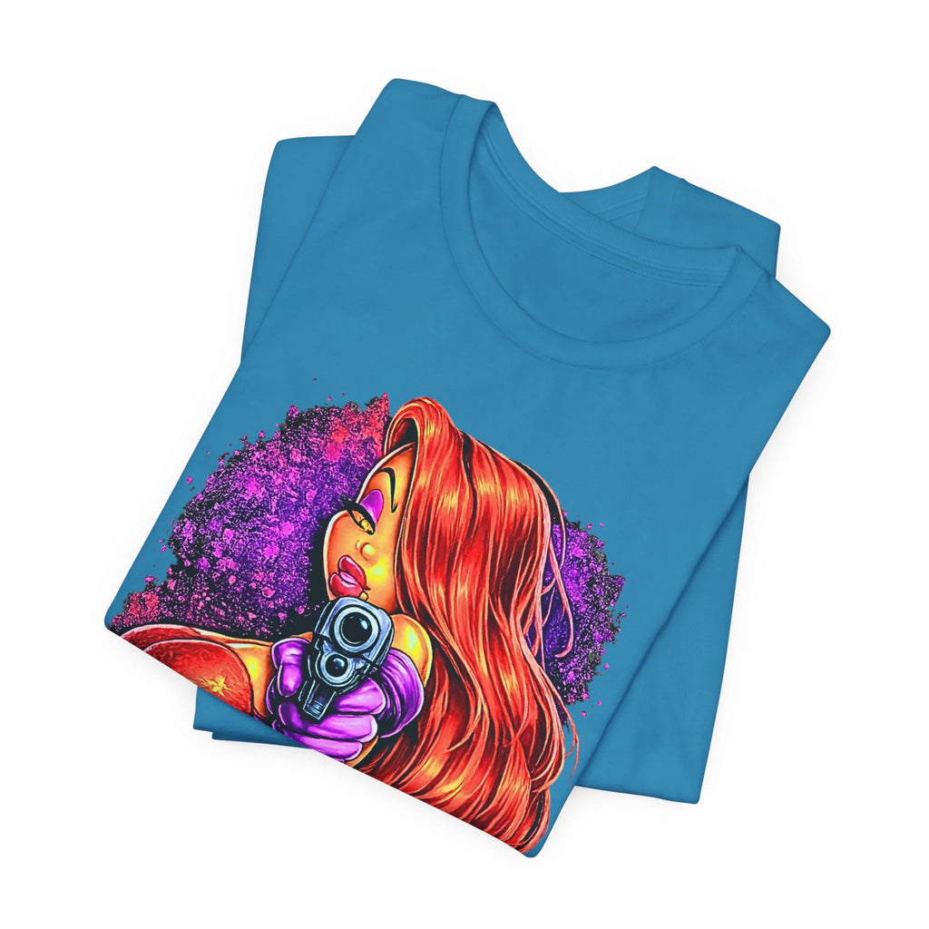 Rabbit Pinup Girl T-Shirt | Retro Comic Femme Fatale Graphic Tee by GT Artland