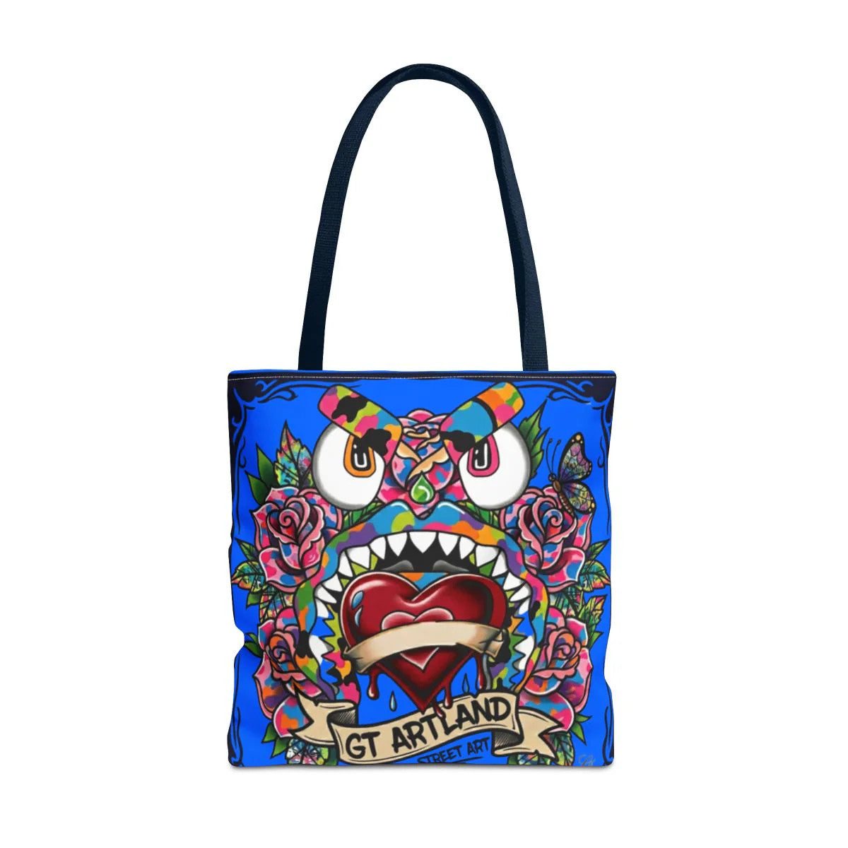 Colorful Gape Tattoo Monster Heart Tote Bag Designer sky blue Edition |