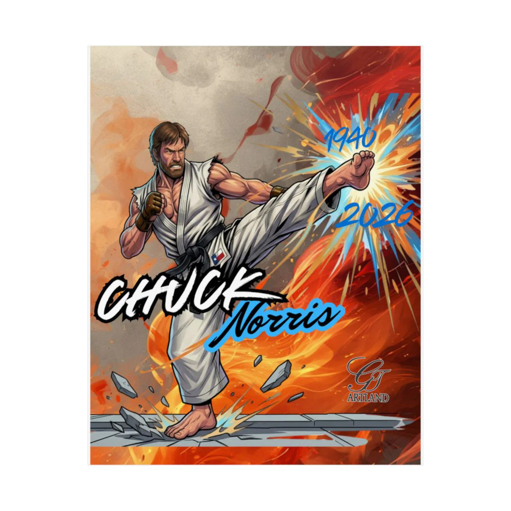 Chuck Norris Martial Arts Legend Urban Toon Matte Vertical Posters by GT Artland