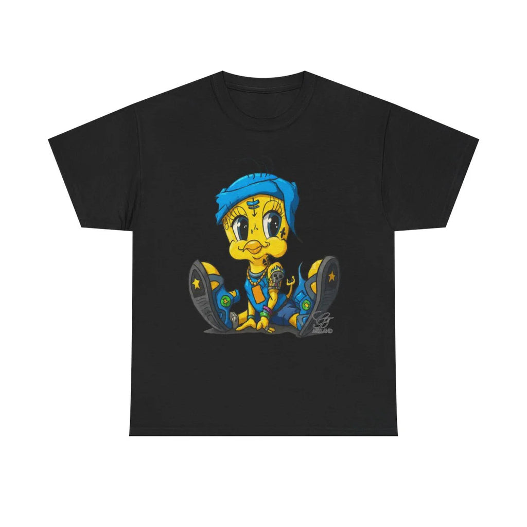 Blue Bandana Ghetto Tweet Bird Designer Unisex style Heavy Cotton Tee BY GT