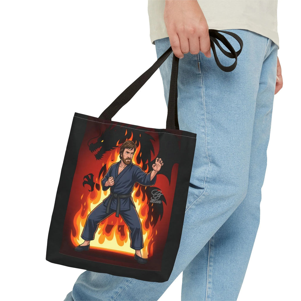 Flame Karate Fighter Chuck Norris Tote Bag | Martial Arts Fire Ninja