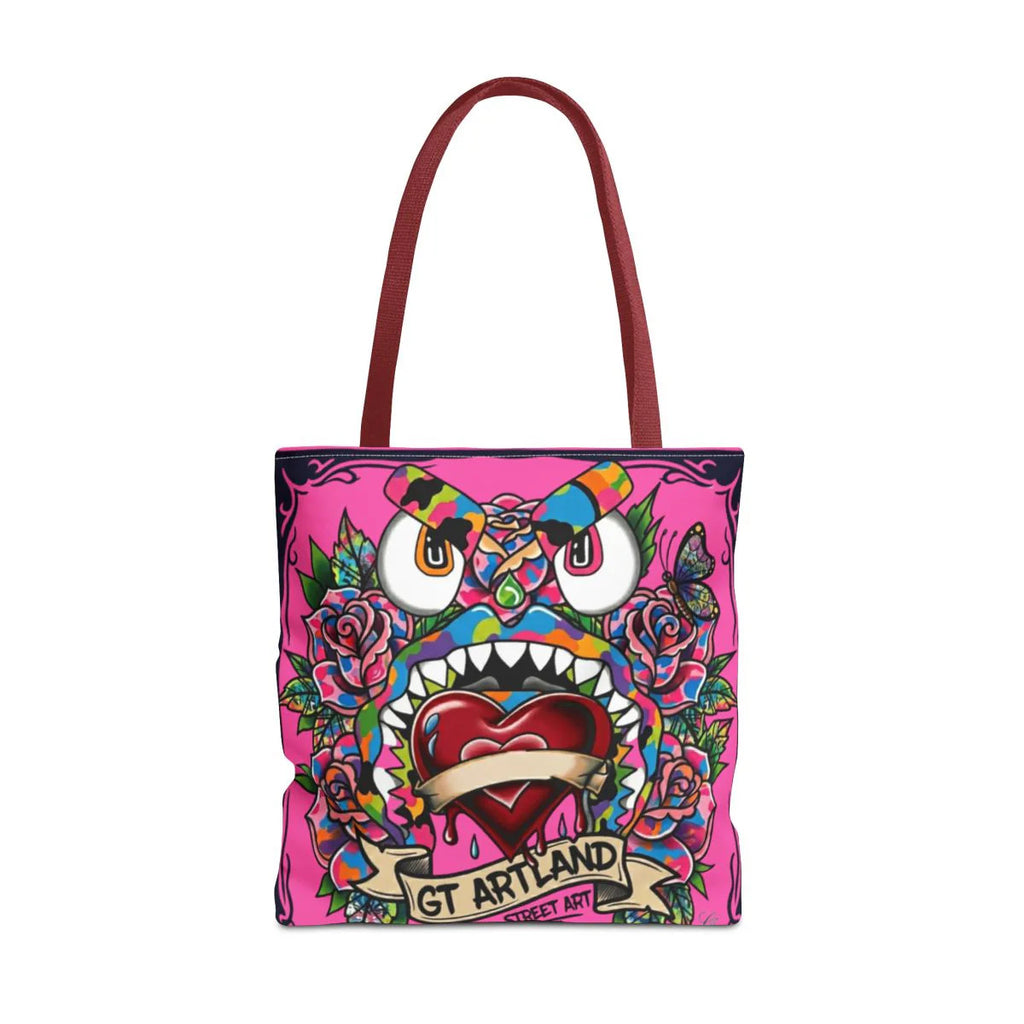 Colorful Gape Tattoo Monster Heart Tote Bag Designer Pinky Edition | All-Over
