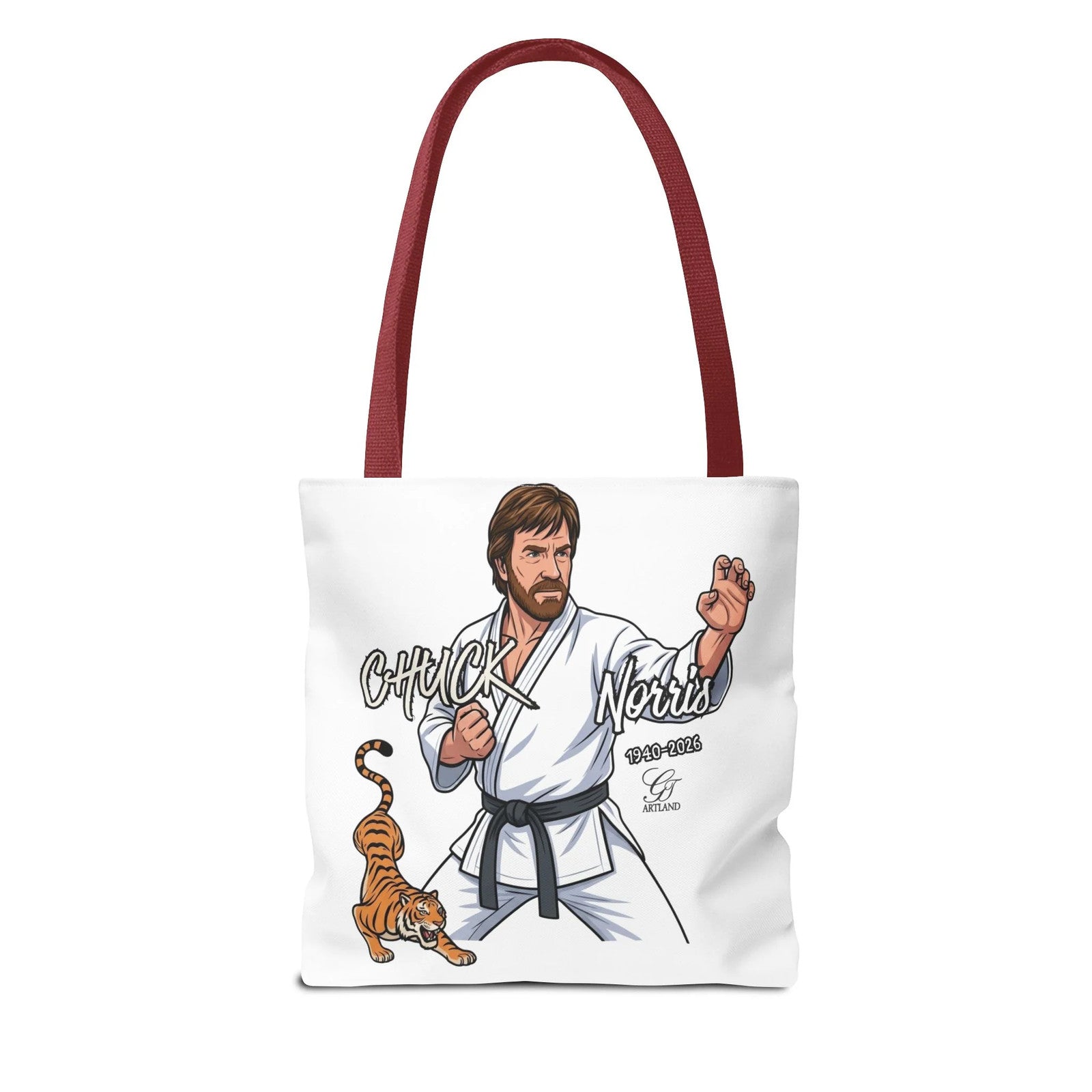 Chuck Norris karate pose Tote Bag | martial arts tiger illustration by GT