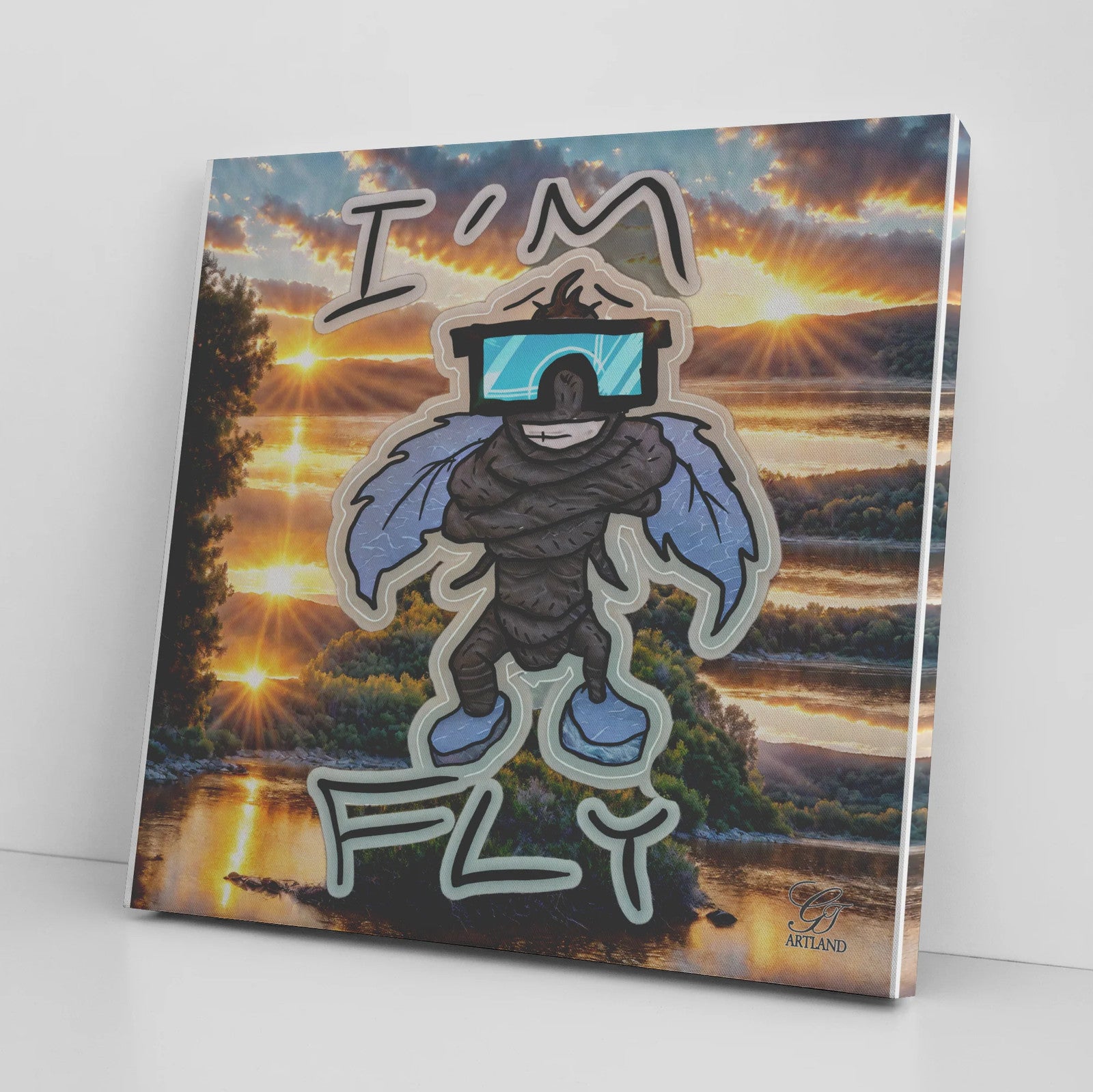I'm Fly Sunset Sky Edition Square Canvas Wrap by GT Artland