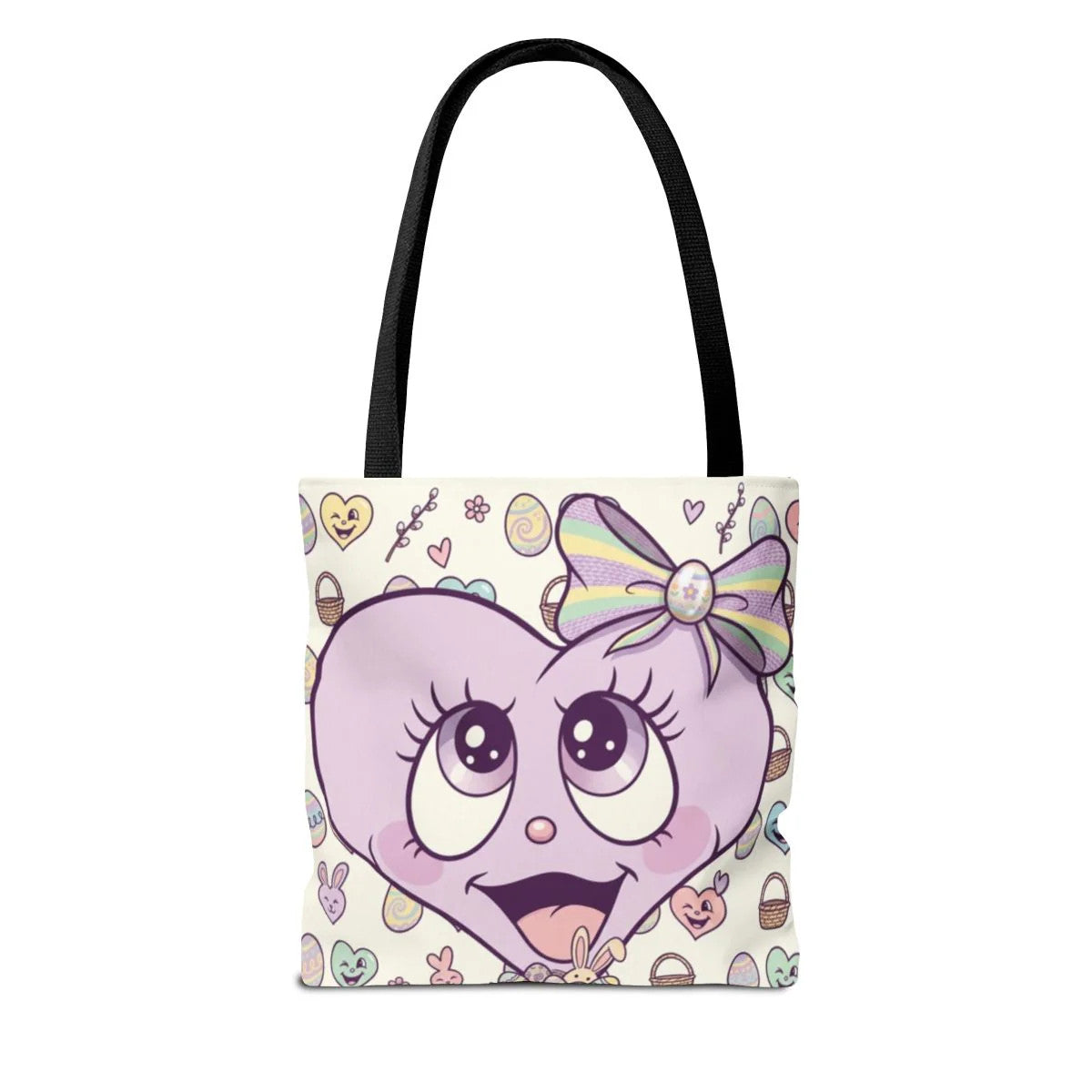 Easter Love Hunt Heart with Bow Designer Tote Bag by GT Artland