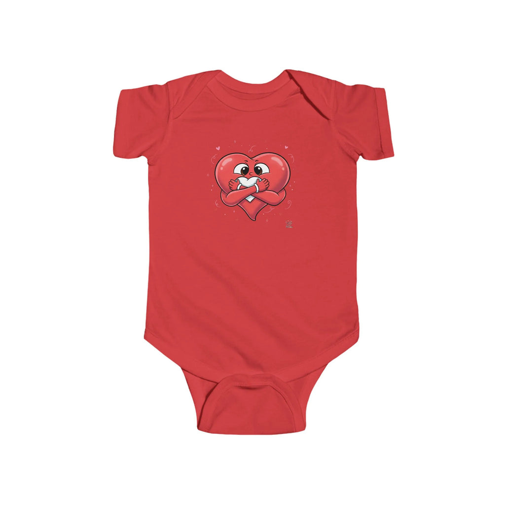Cute Heart Holding Heart Infant Fine Jersey Bodysuit by GT Artland