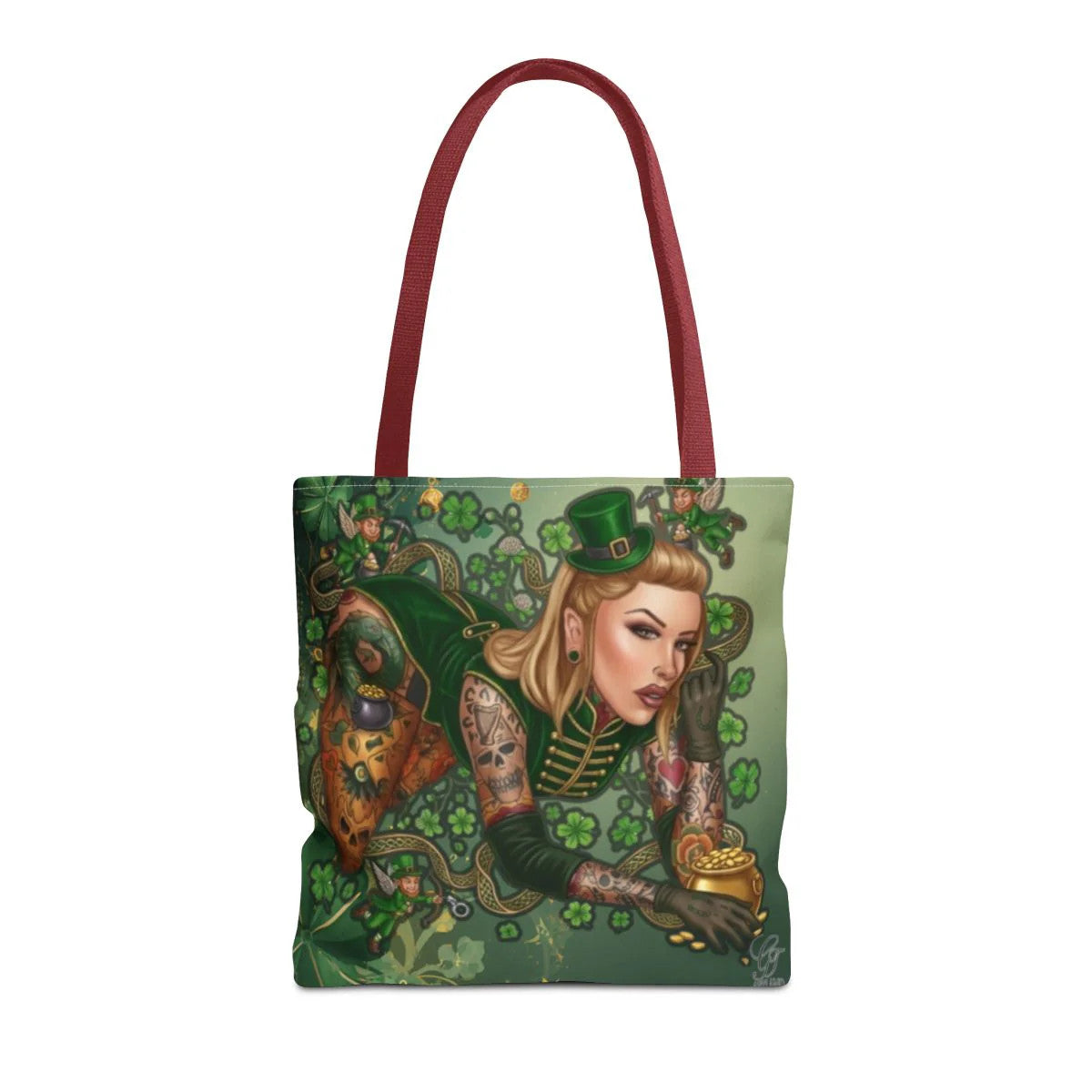 Irish St. Patick Theme Sexy Hot Irish Vixen with Tattoos Designer Tote Bag by