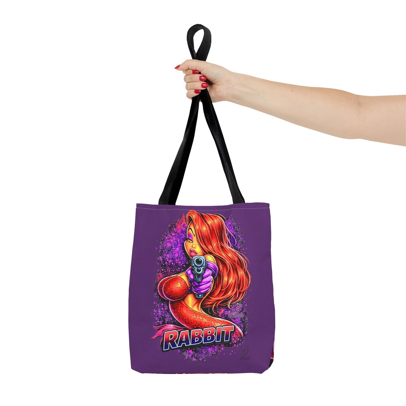Red-Haired Femme Vixen Rabbit Jess Fatale Illustration Tote Bag | Retro Pinup