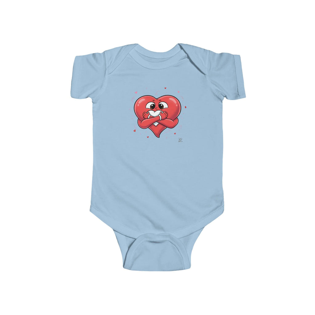 Cute Heart Holding Heart Infant Fine Jersey Bodysuit by GT Artland