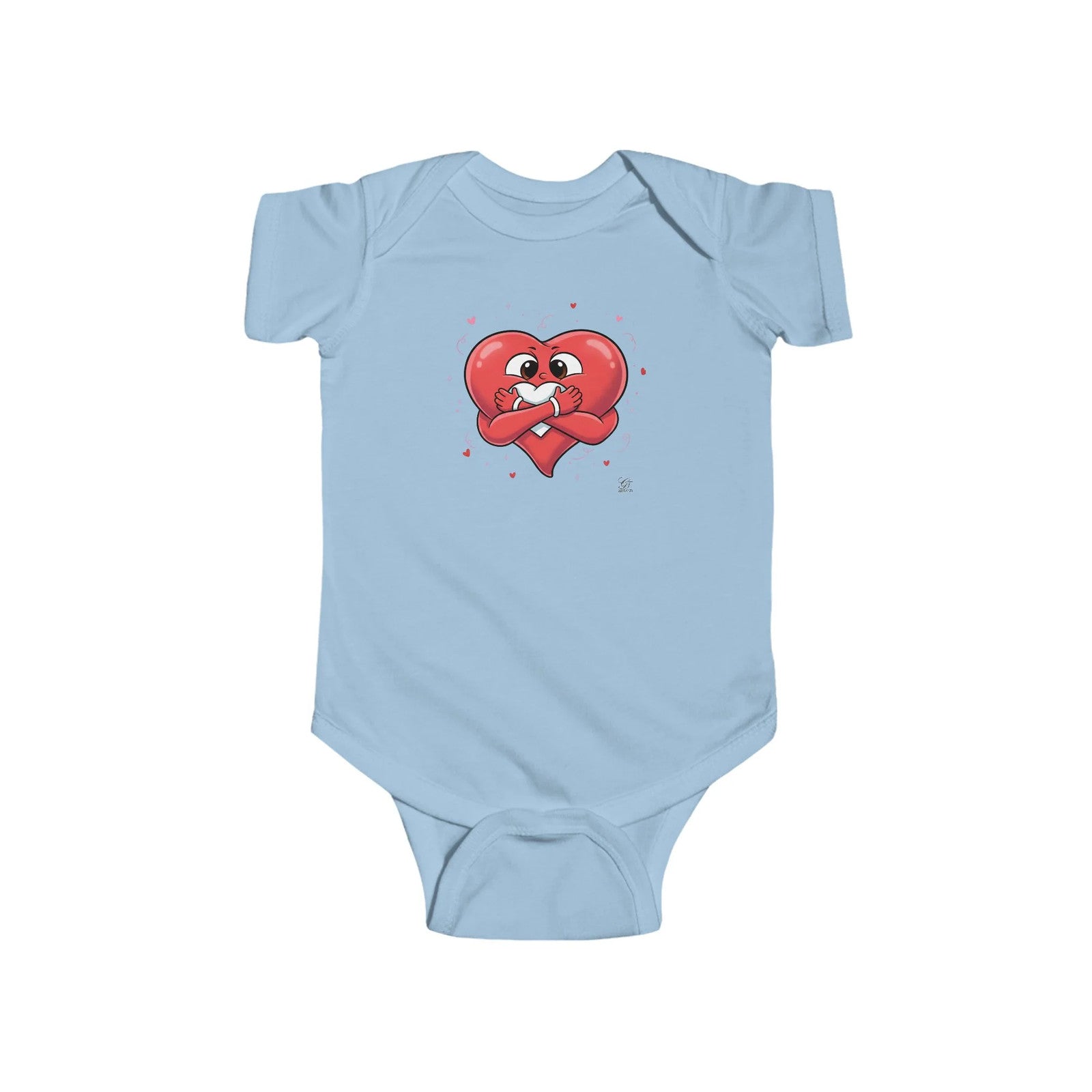 Cute Heart Holding Heart Infant Fine Jersey Bodysuit by GT Artland