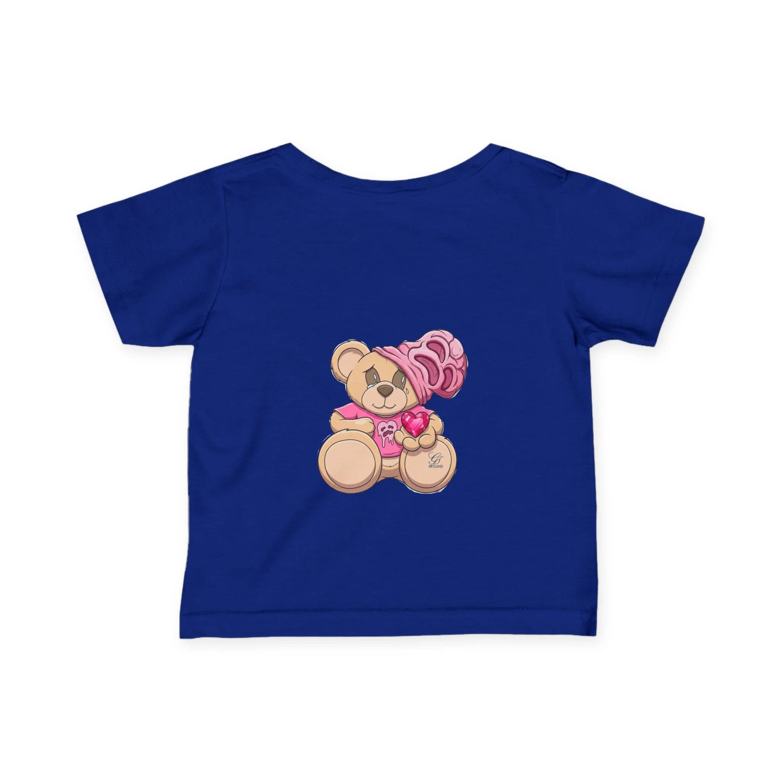 Teddy Bear with Heart Tees Infant Tee | Cute Pink Bear Baby Shirt by GT Artland