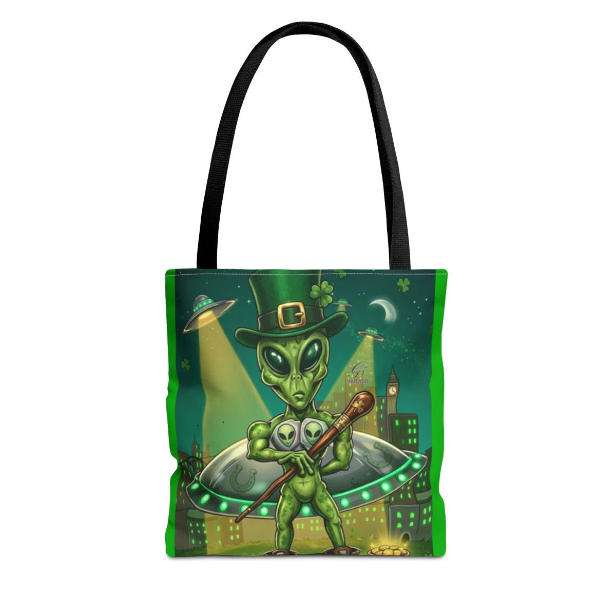 "Lucky Art" Urban Shamrock Designer Alien UFO Graffiti St. Patrick Theme