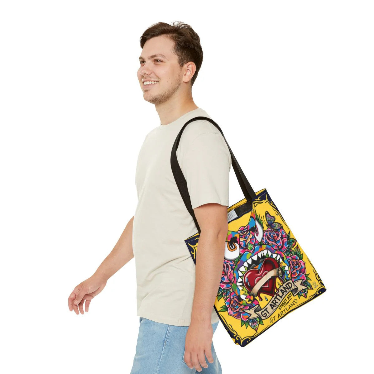 Colorful Gape Tattoo Monster Heart Tote Bag Designer Lucky Gold Edition |