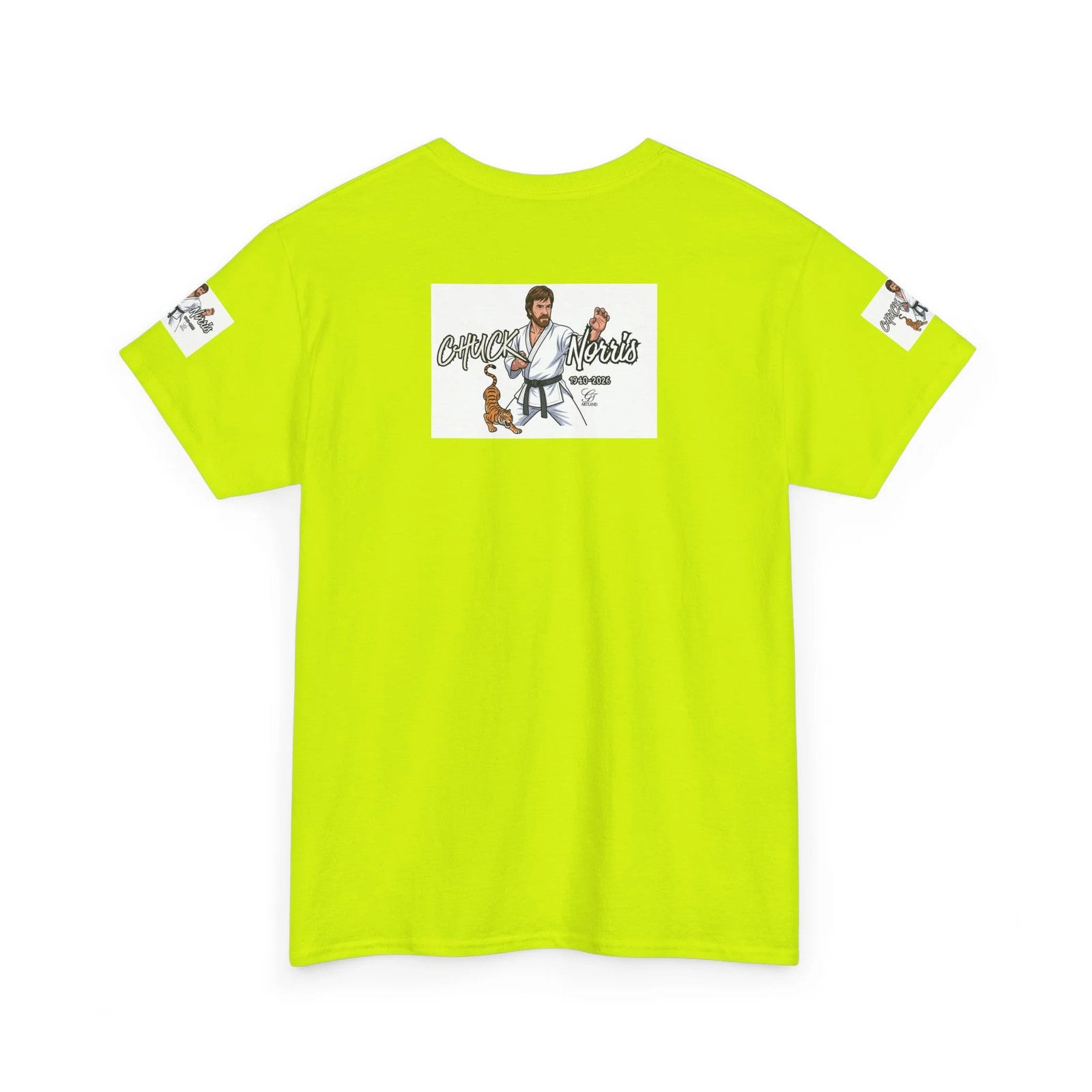 Chuck Norris Legend Martial Artist Cartoon with Tiger Tee | Retro Karate