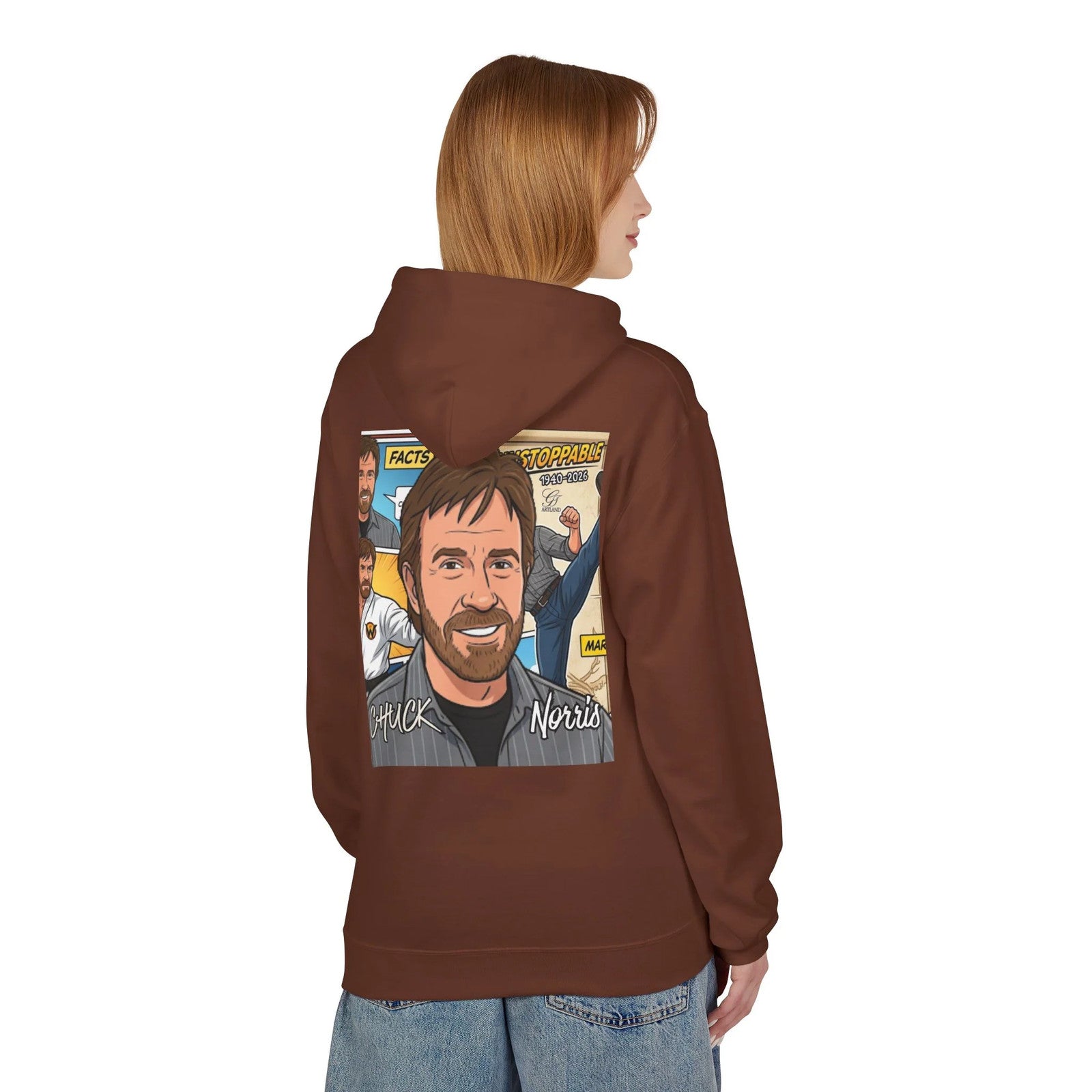 Chuck Norris Portrait Hoodie | Martial Arts Comic Illustration by GT Artland