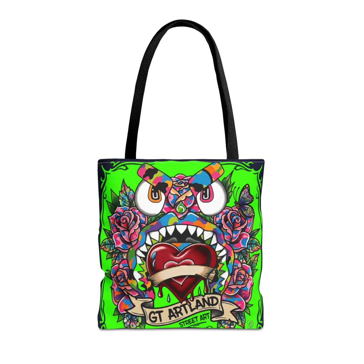 Colorful Gape Tattoo Monster Heart Tote Bag Slime Green Designer Edition |