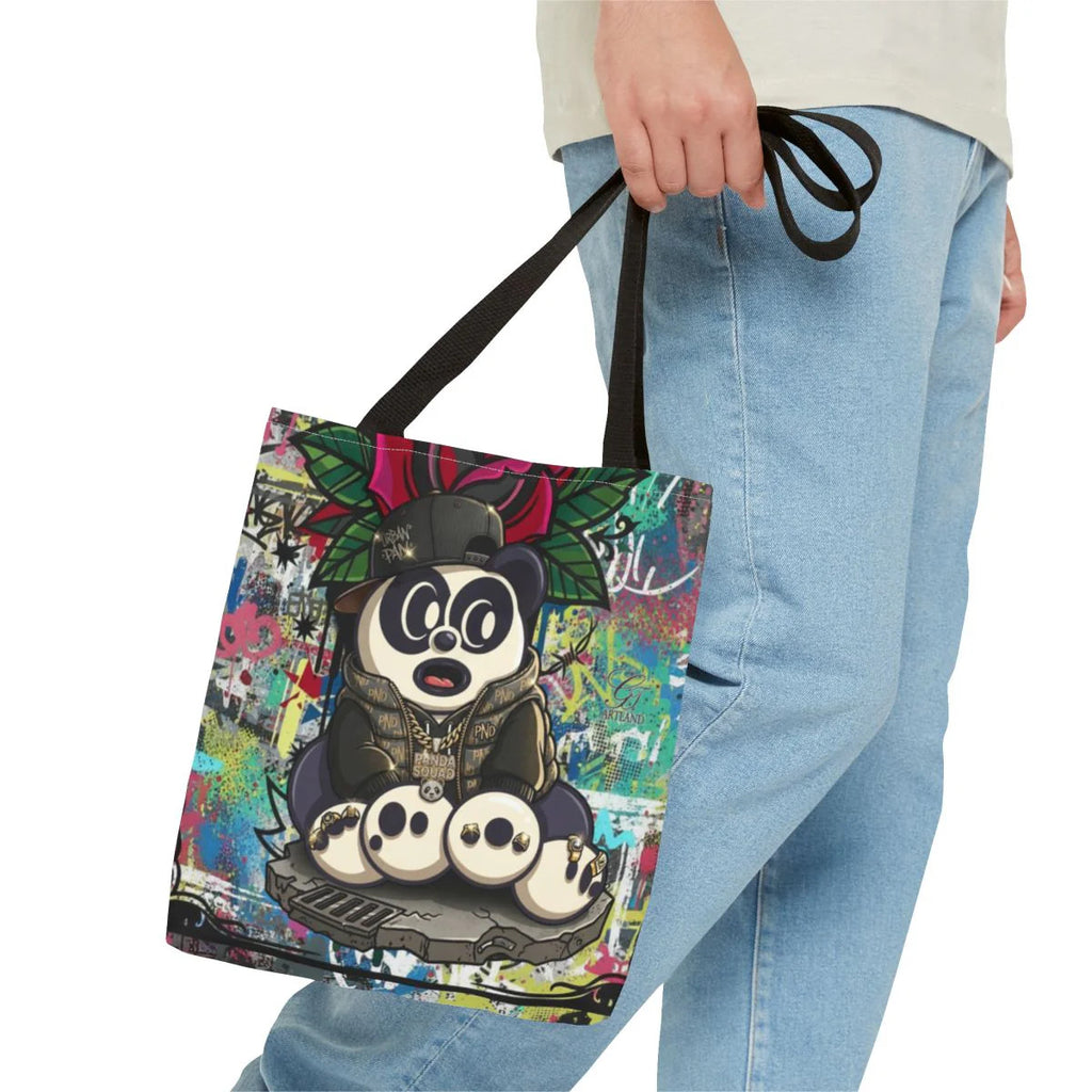 Hip Hop Panda Urban Designer Tattoo Rose Splash Tote Bag Designer | All-Over