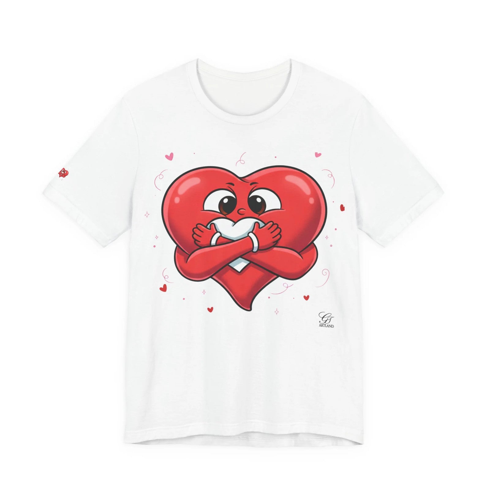 Cute Heart Holding Heart Love Unisex Jersey Short Sleeve Tee by GT Artland