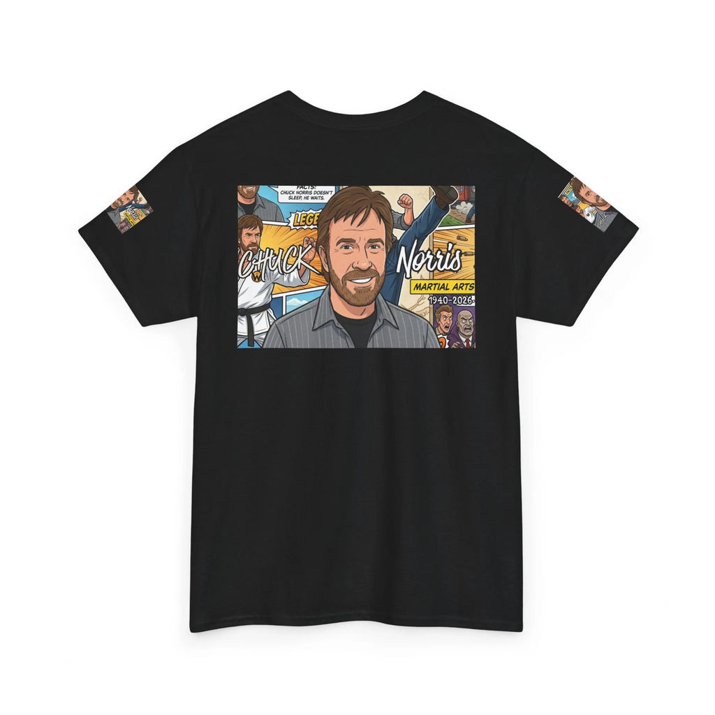 Chuck Norris Legacy Retro Martial Artist Portrait T-Shirt | Comic Style