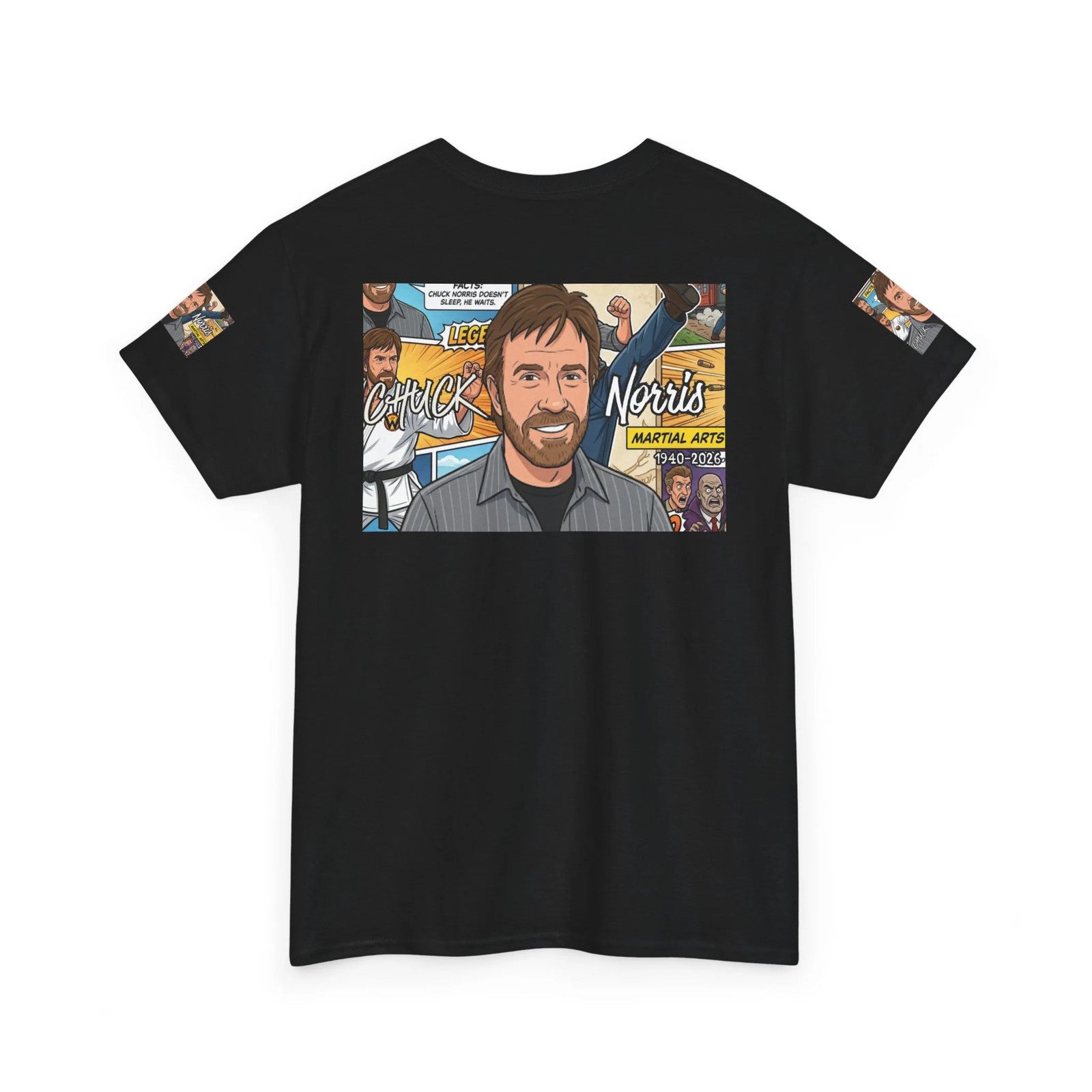 Chuck Norris Legacy Retro Martial Artist Portrait T-Shirt | Comic Style