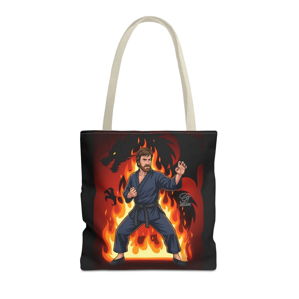 Flame Karate Fighter Chuck Norris Tote Bag | Martial Arts Fire Ninja