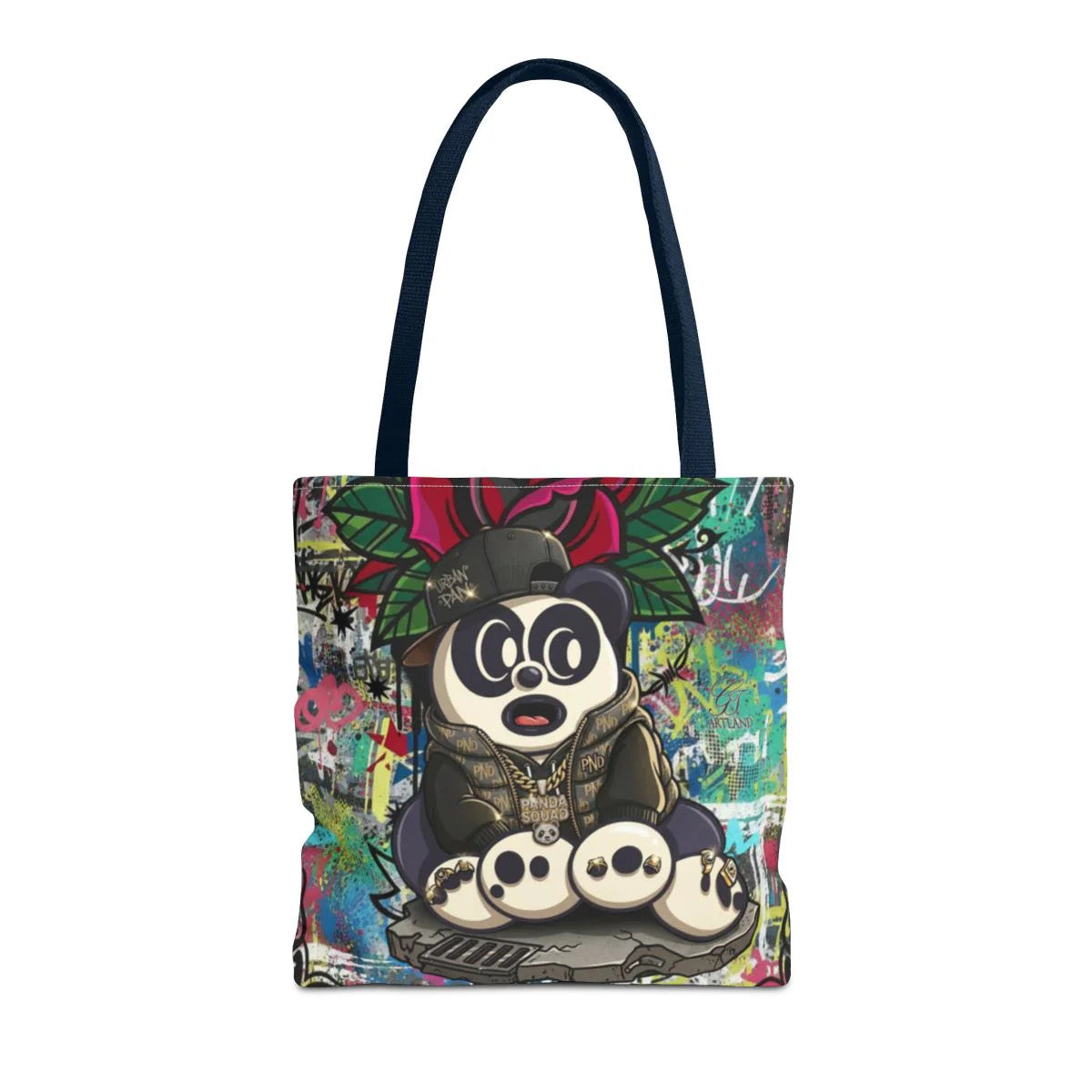 Hip Hop Panda Urban Designer Tattoo Rose Splash Tote Bag Designer | All-Over
