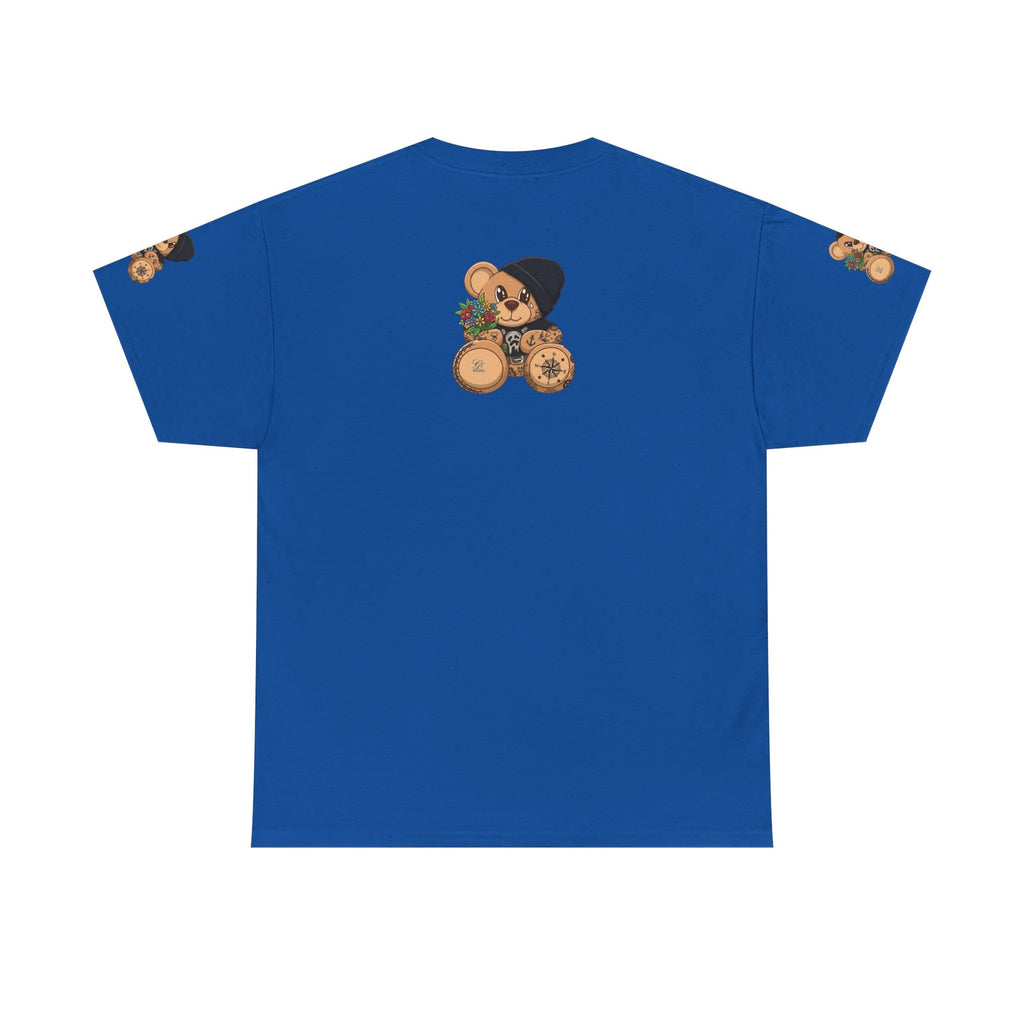 Teddy Bear with Beanie and Compass Tee | Floral Bouquet Graphic by GT Artland