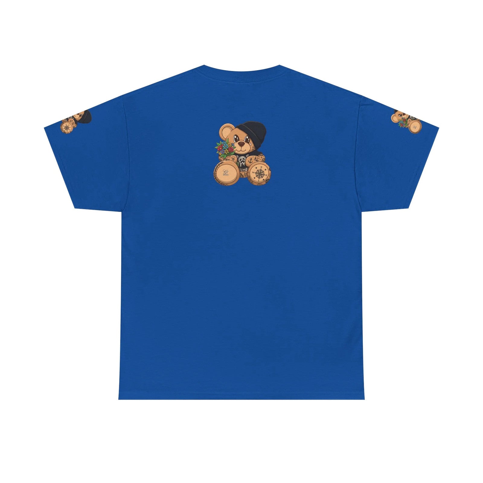 Teddy Bear with Beanie and Compass Tee | Floral Bouquet Graphic by GT Artland