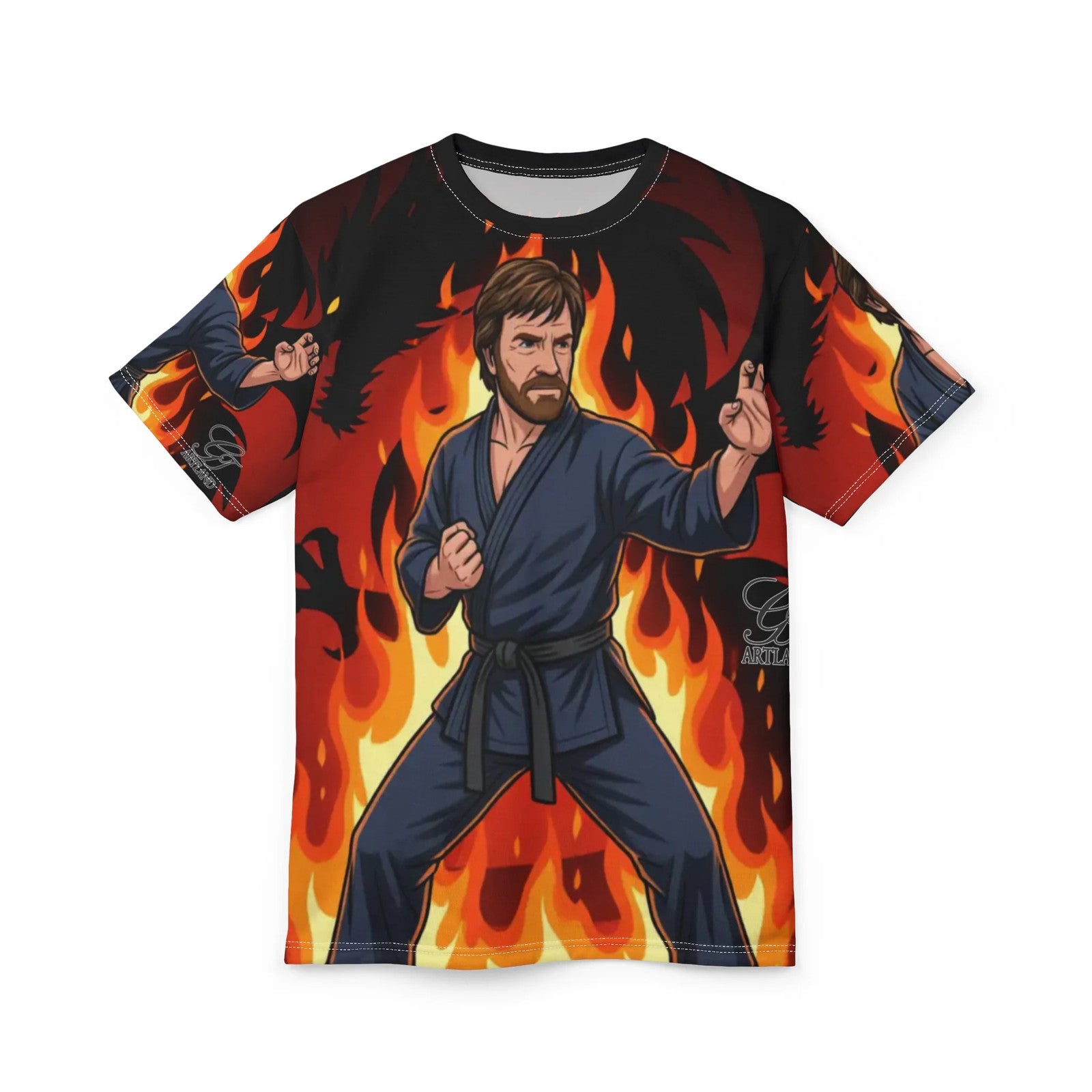 Martial Artist Chuck Norris Flamer Tee | Karate Fighter by GT Artland