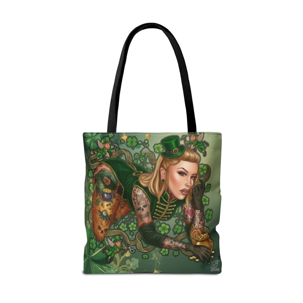 Irish St. Patick Theme Sexy Hot Irish Vixen with Tattoos Designer Tote Bag by