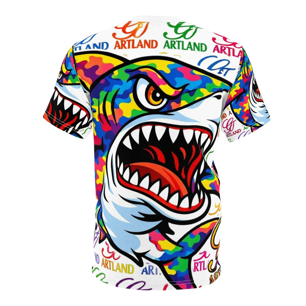 Colorful Designer High Fashion Shark GT Face Tee Cut & Sew Shirt by GT Artland