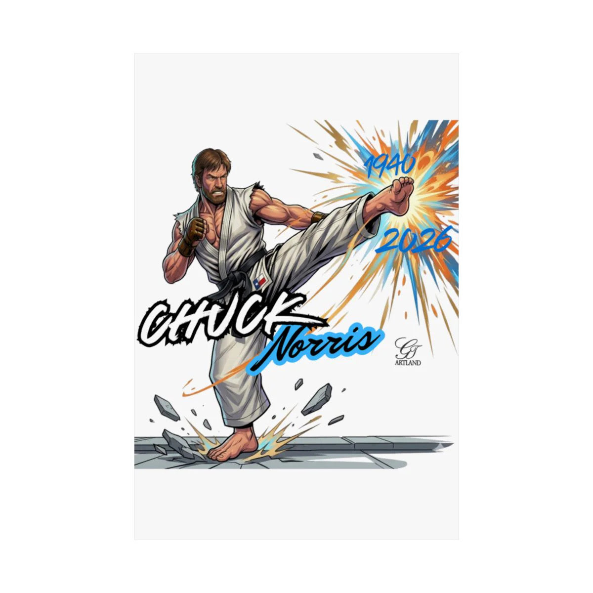 Chuck Norris Urban Legend Comic Karate Designer Street Fighter Style Matte