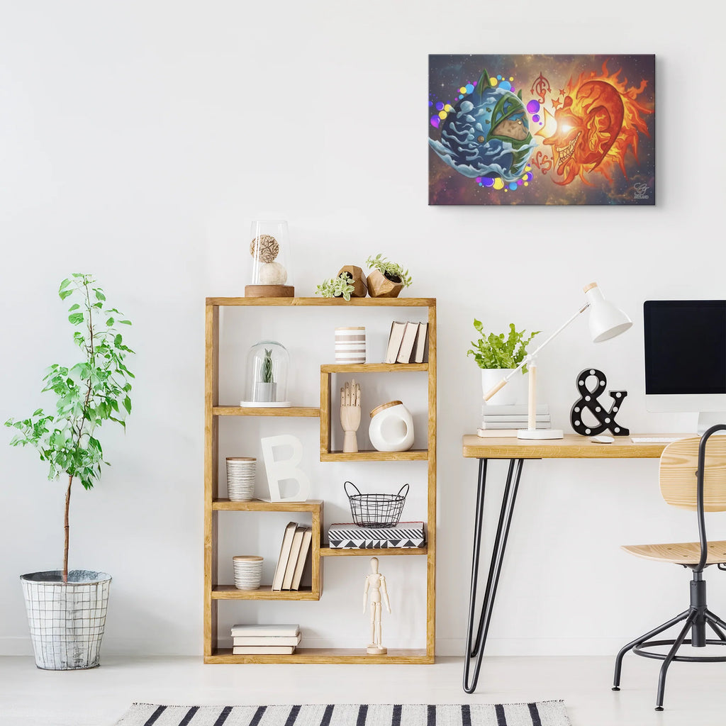 Earth Vs Sun 20" x 30" Wall Canvas by GT Artland