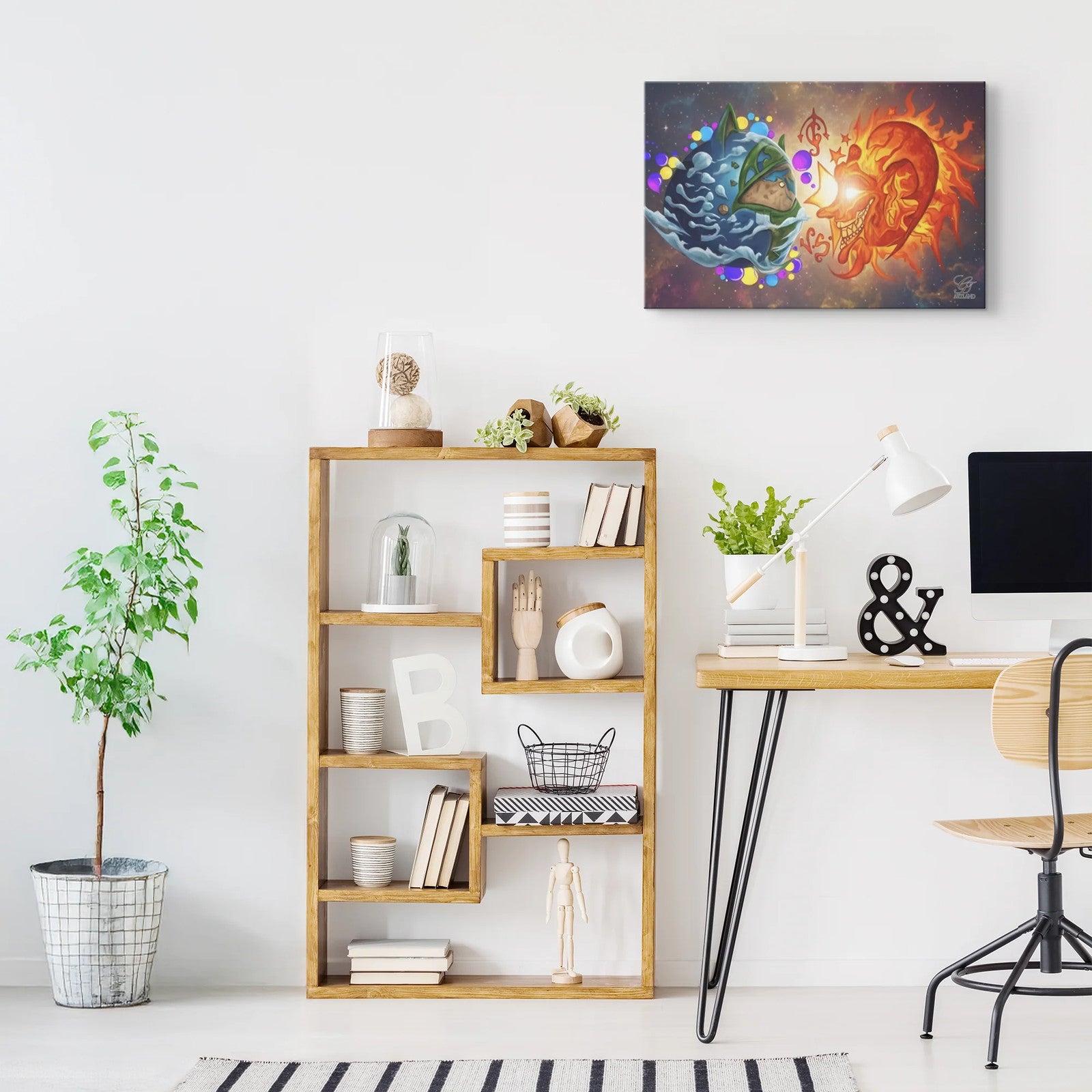 Earth Vs Sun 20" x 30" Wall Canvas by GT Artland
