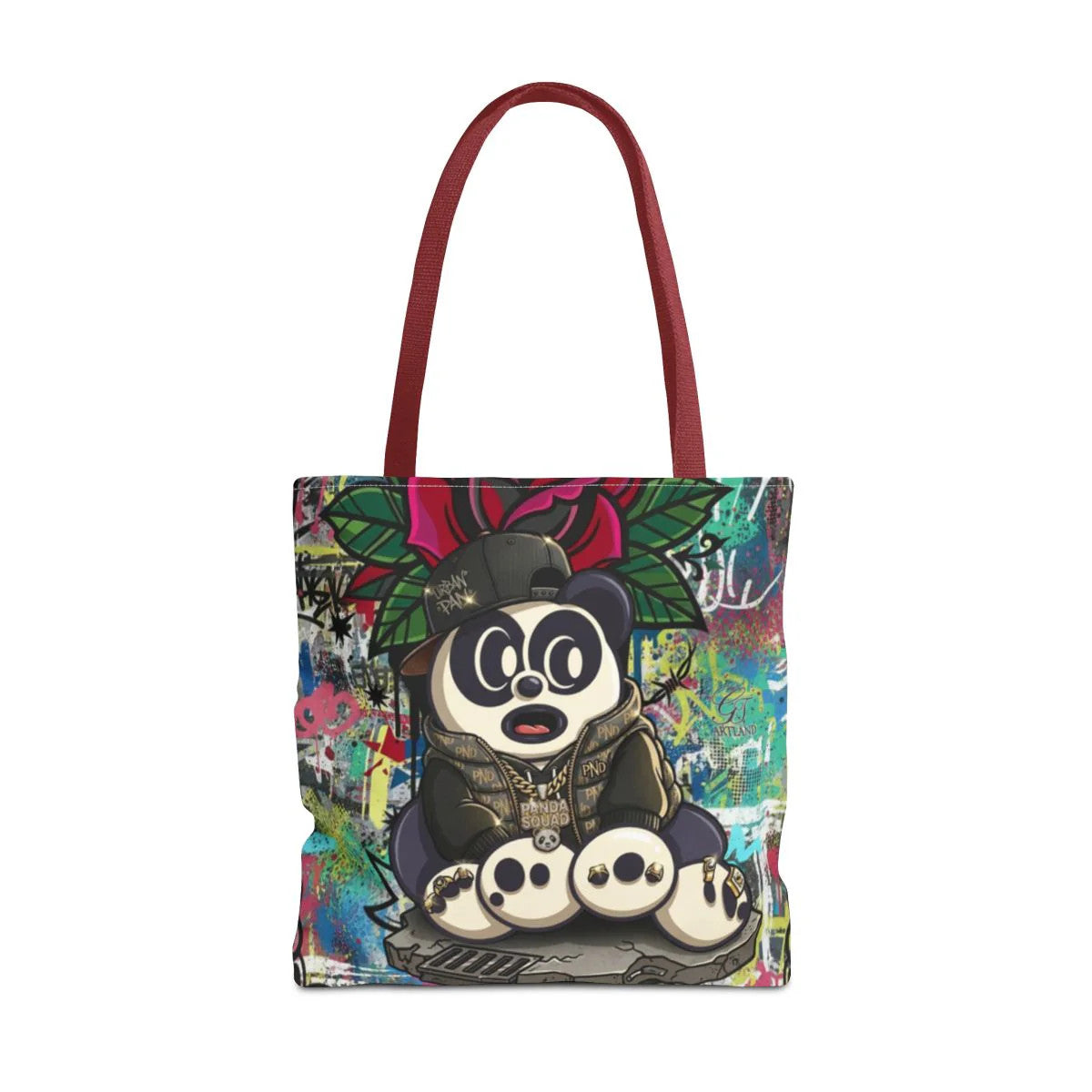 Hip Hop Panda Urban Designer Tattoo Rose Splash Tote Bag Designer | All-Over