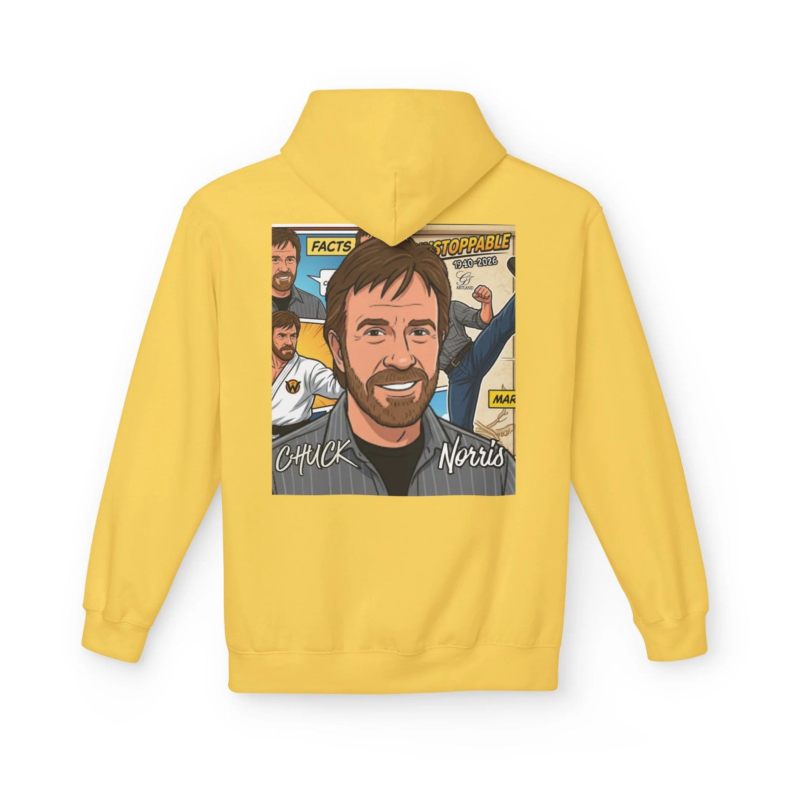 Chuck Norris Portrait Hoodie | Martial Arts Comic Illustration by GT Artland