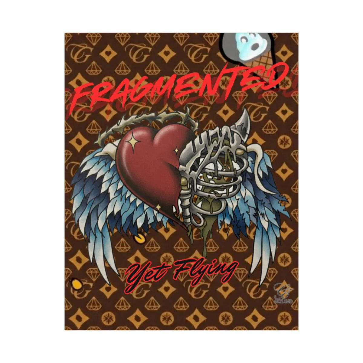 Fragmented Yet Flying High Fashion Graffiti Designer Matte Vertical Posters by