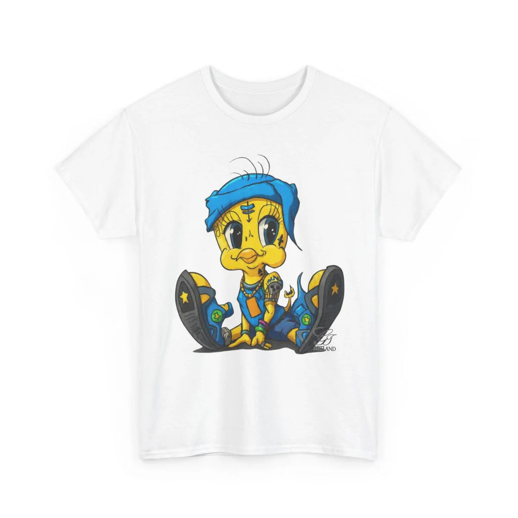 Blue Bandana Ghetto Tweet Bird Designer Unisex style Heavy Cotton Tee BY GT