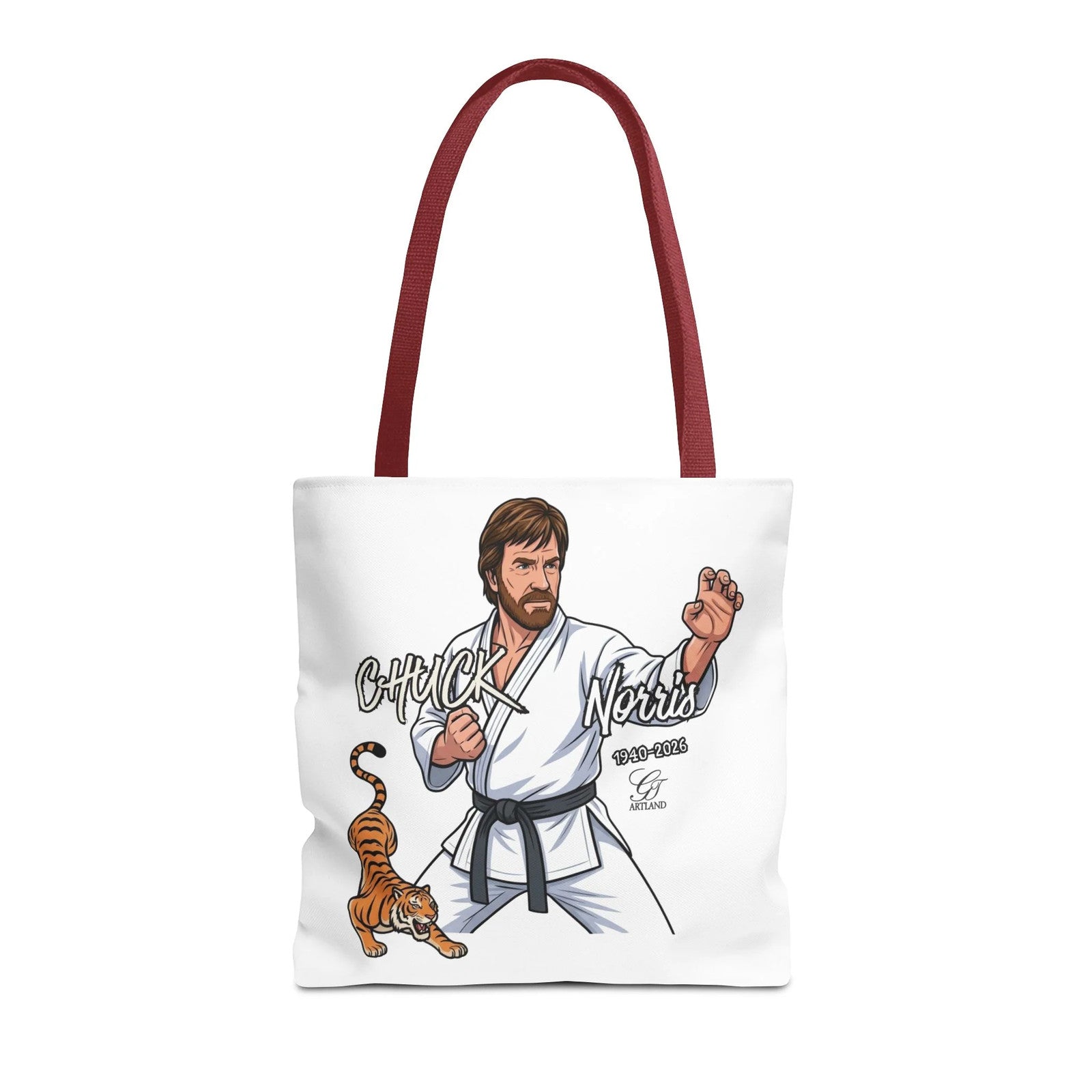 Chuck Norris karate pose Tote Bag | martial arts tiger illustration by GT