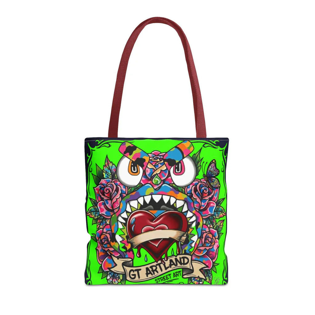Colorful Gape Tattoo Monster Heart Tote Bag Slime Green Designer Edition |