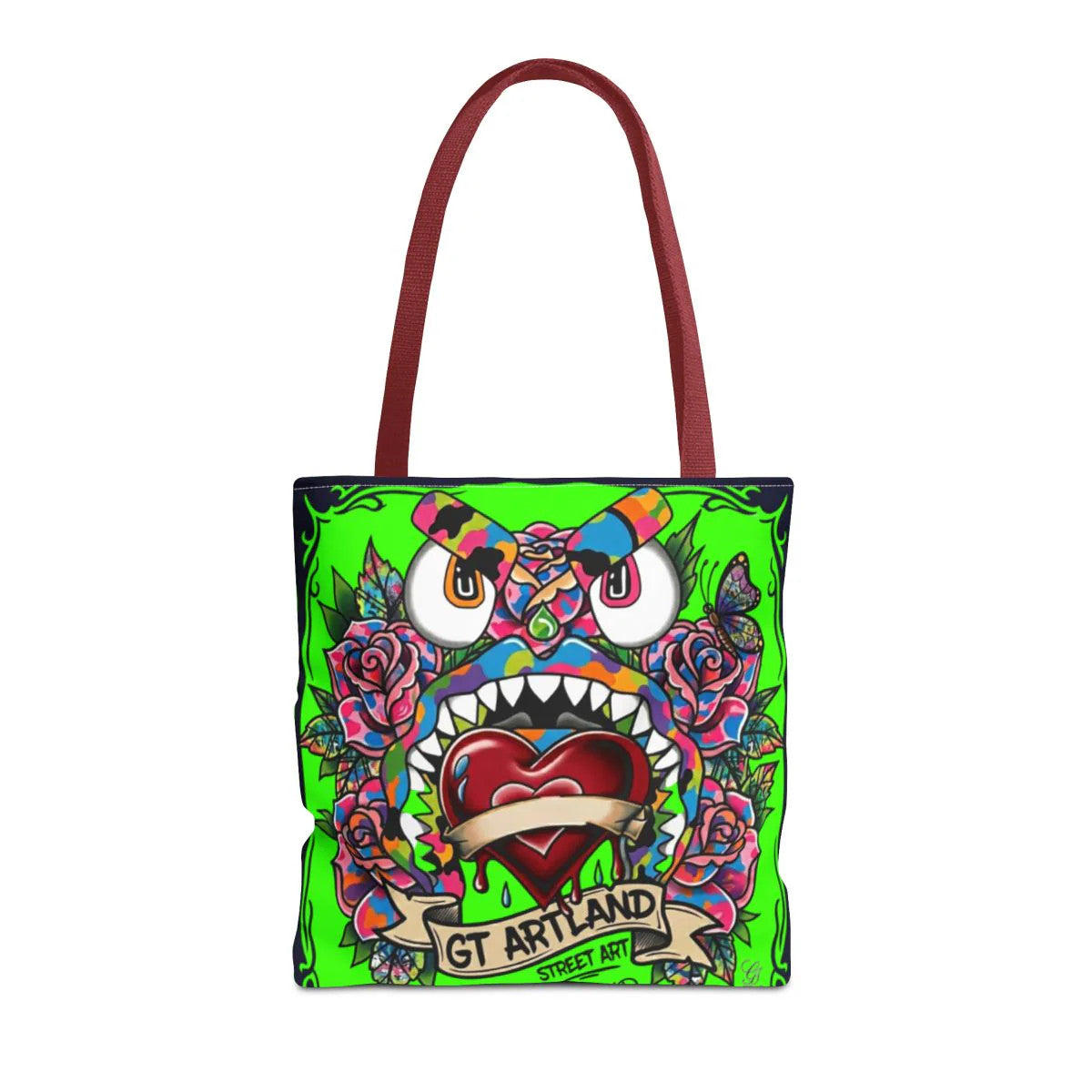 Colorful Gape Tattoo Monster Heart Tote Bag Slime Green Designer Edition |