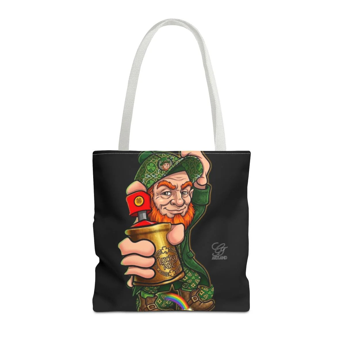 Spray Can Leprechaun Designer Tote Bag by GT Artland