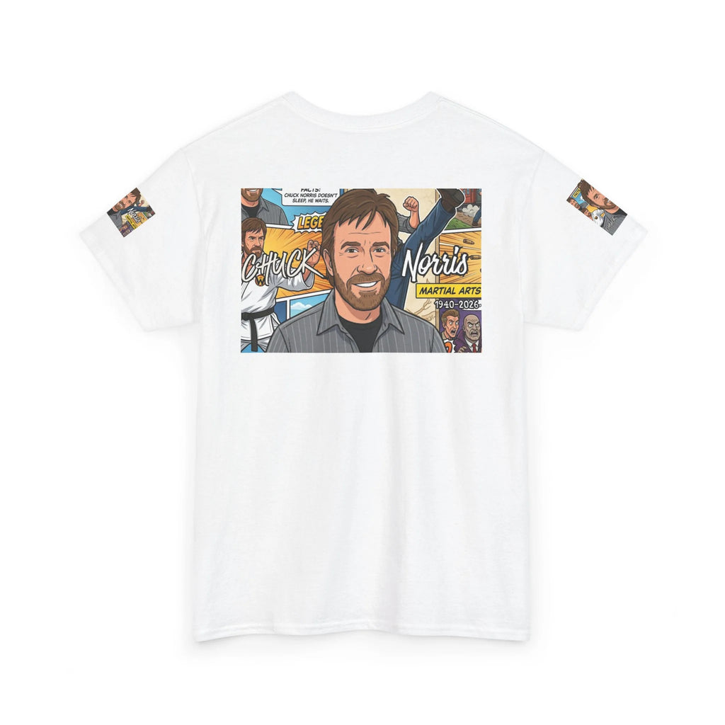 Chuck Norris Legacy Retro Martial Artist Portrait T-Shirt | Comic Style