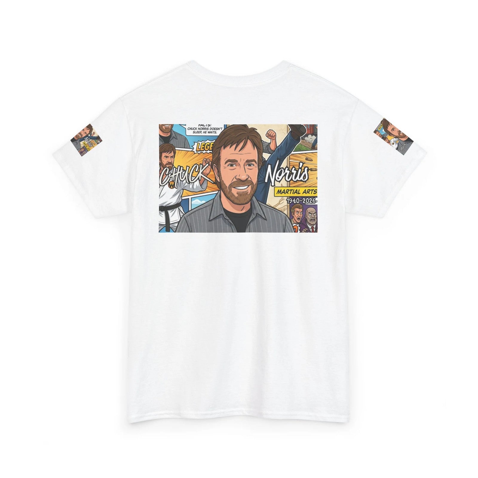 Chuck Norris Legacy Retro Martial Artist Portrait T-Shirt | Comic Style
