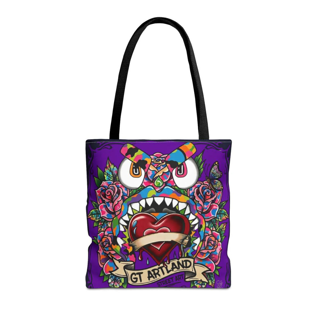 Colorful Gape Tattoo Monster Heart Tote Bag Designer Purple Haze Edition |