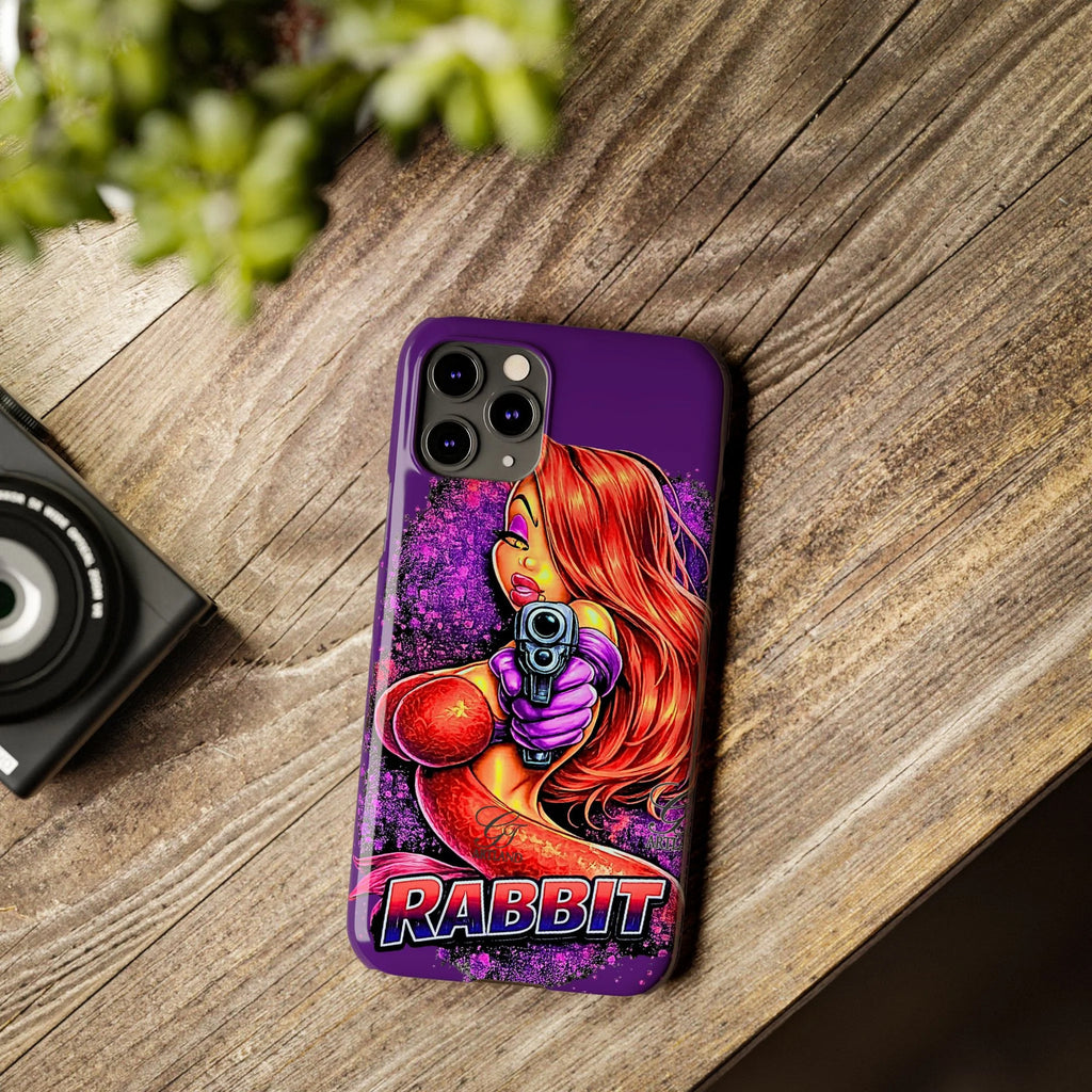 Pinup Rabbit Vixen Gun Girl Phone Case | Slim Phone Cases by GT Artland